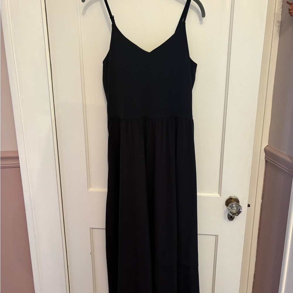 Athleta Black Spaghetti Strap Maxi Dress